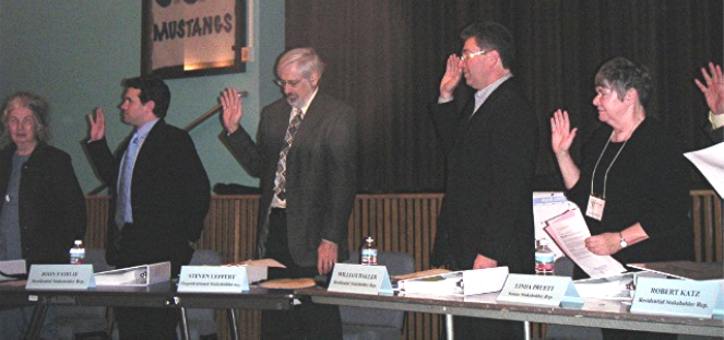 A photo from the original swearing in of the the West Van Nuys / Lake Balboa Neighborhood Council