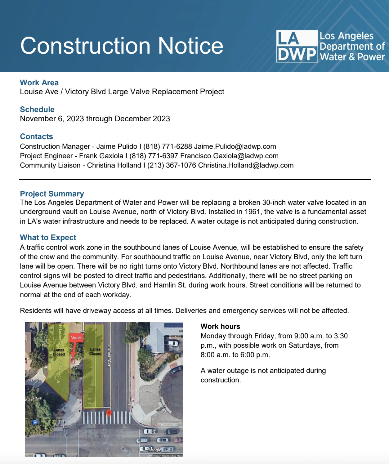 LADWP Construction Notice